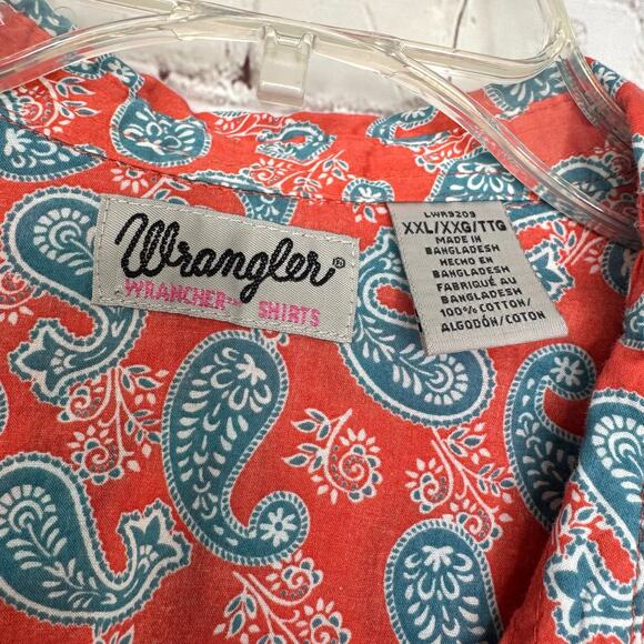 Wrangler Wms Wrancher Paisley Western Pearl Snap LS Shirt Size 2XL Cowgirl Rodeo - Picture 3 of 11